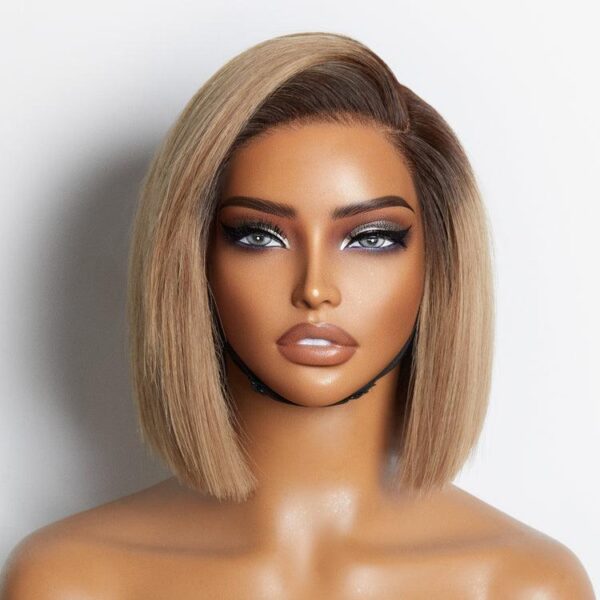 TRILL & Go Blunt Cut Straight Bob Minimalist HD Lace Glueless C Part Wig