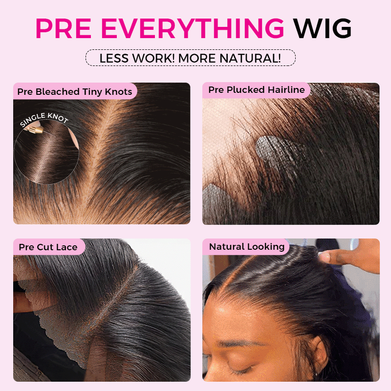 TRILL 13×4 Full Frontal Lace Wig Pre Plucked Straight Human Hair Wigs Glueless 13×6 HD Lace Bleached Knots