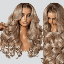 TRILL Gorgeous Loose Body Wave Ash Blonde Hair Wig Glueless 5x5 Closure Lace Wig Breathable Cap