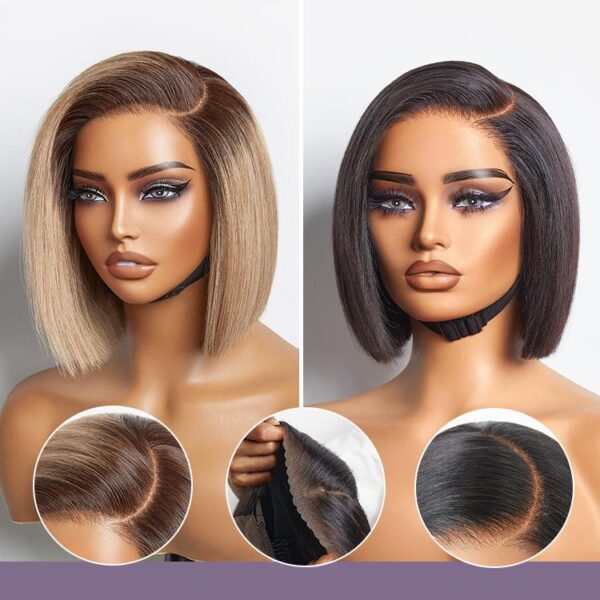TRILL & Go Blunt Cut Straight Bob Minimalist HD Lace Glueless C Part Wig