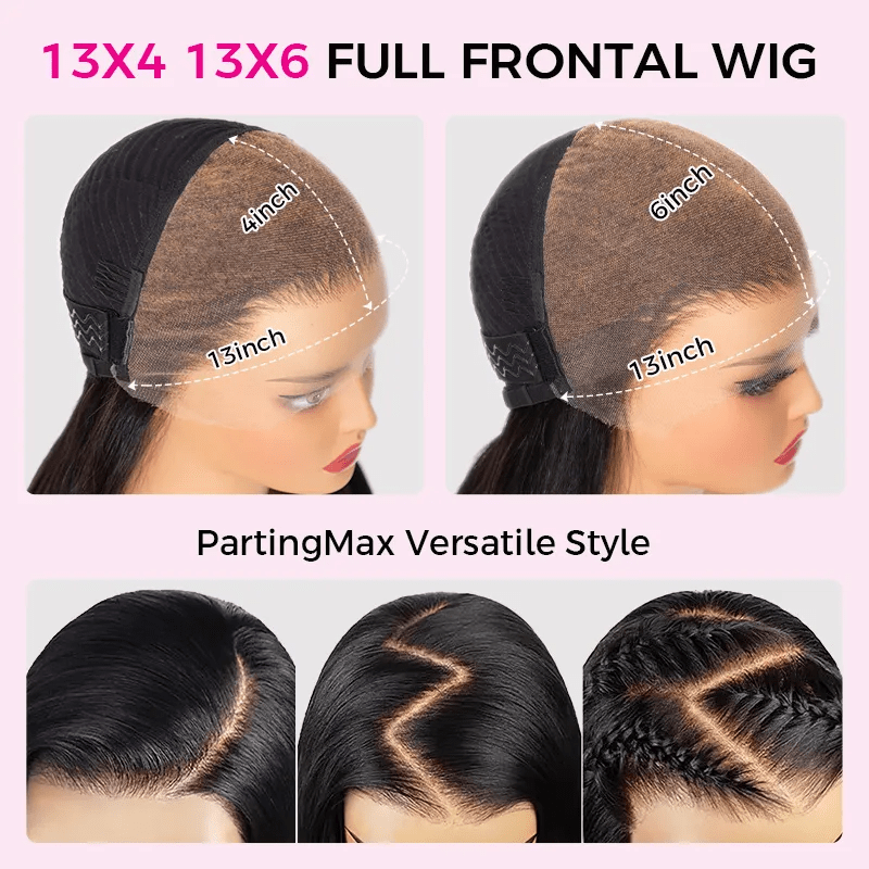 TRILL 13×4 Full Frontal Lace Wig Pre Plucked Straight Human Hair Wigs Glueless 13×6 HD Lace Bleached Knots