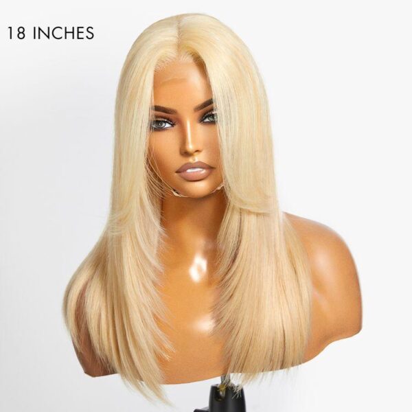 TRILL 613 Blonde Curtain Bangs Layered Cut Glueless 5x5 Closure HD Lace Wig(7-Day Crafting)