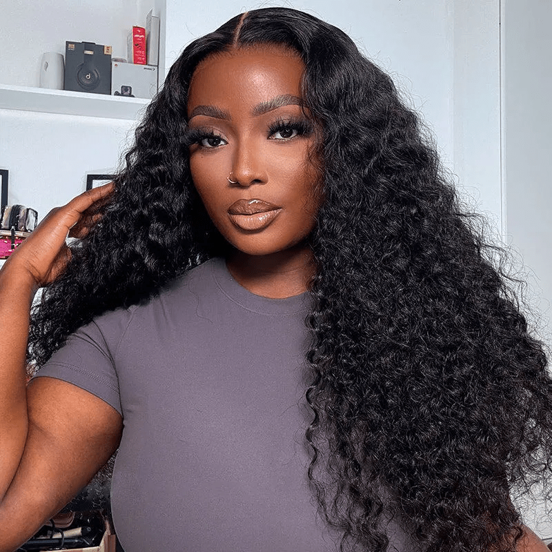 TRILL Deep Wave Wear Go Glueless 6×5 HD Lace Closure Wig Pre Bleached Knots | C-Cap
