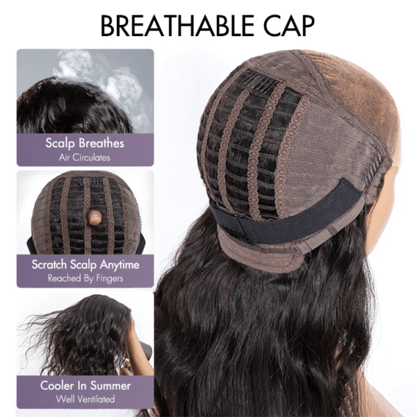TRILL Copper Ombre Highlights Loose Body Wave Glueless 5x5 Closure Pre-Cut Lace Wig Breathable Cap(Middle Part)