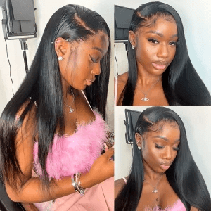 TRILL 13×4 Full Frontal Lace Wig Pre Plucked Straight Human Hair Wigs Glueless 13×6 HD Lace Bleached Knots