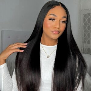 TRILL Straight Human Hair Wear Go Glueless 6×5 Pre Cut HD Lace Closure Wig Bleached Knots