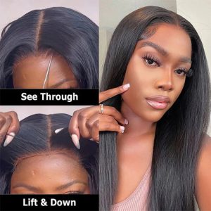 TRILL Straight Human Hair Wear Go Glueless 6×5 Pre Cut HD Lace Closure Wig Bleached Knots