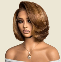 TRILL Limited Design | Toffee Brown Mix Blonde 5x5 Closure Lace Bob Wig Pre Cut Lace(3-Day Crafting)