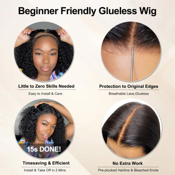 TRILL Short Curly Bob Wig 13×4 Glueless Lace Front Human Hair Wigs 150% Density