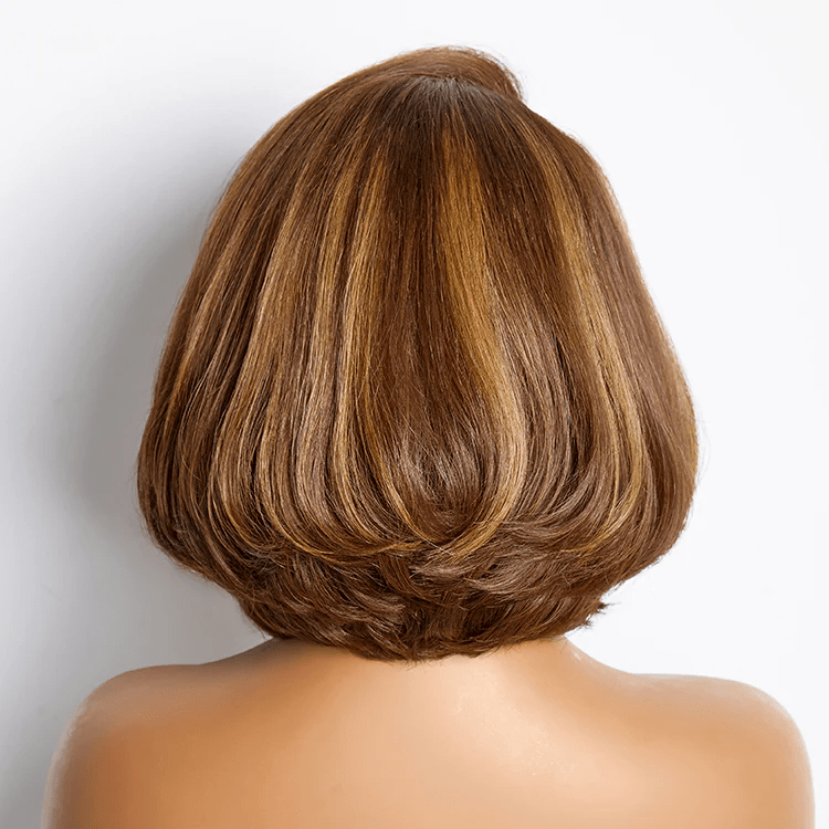 TRILL Limited Design | Toffee Brown Mix Blonde 5x5 Closure Lace Bob Wig Pre Cut Lace(3-Day Crafting)