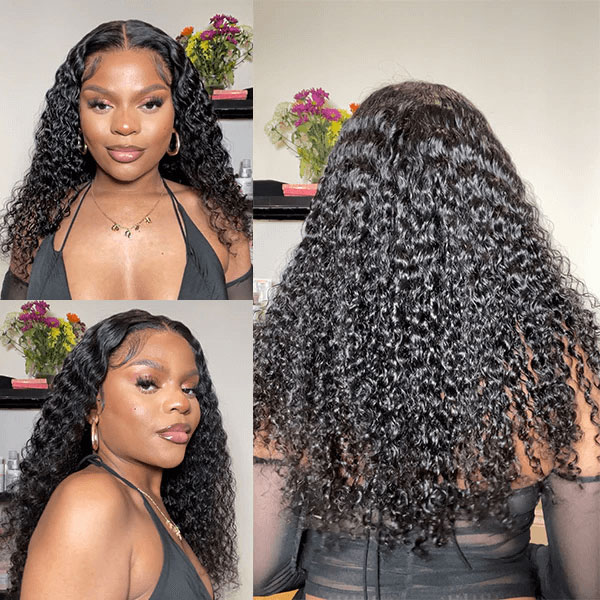 TRILL Deep Wave Wear Go Glueless 6×5 HD Lace Closure Wig Pre Bleached Knots | C-Cap