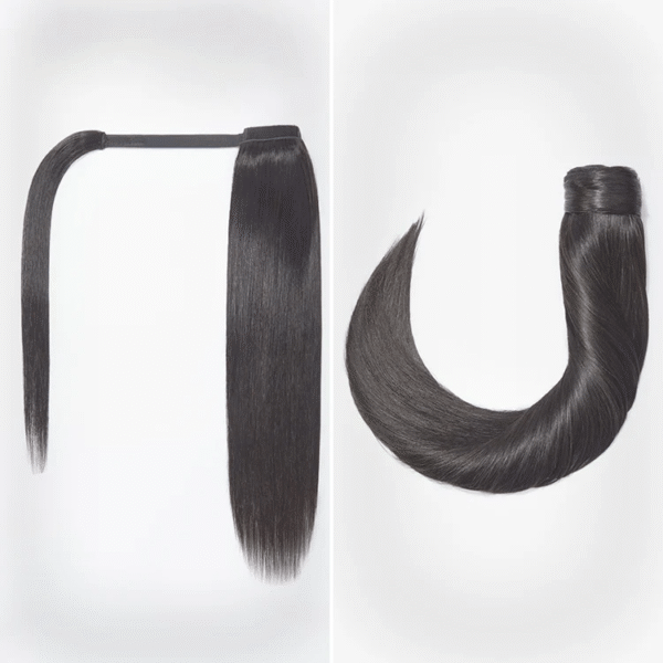 TRILL Virgin Hair Natural Black Sleek Long Straight Wrap Around Ponytail Extension