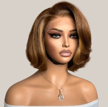 TRILL Limited Design | Toffee Brown Mix Blonde 5x5 Closure Lace Bob Wig Pre Cut Lace(3-Day Crafting)