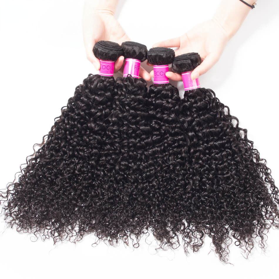TRILL Brazilian Curly Virgin Hair With Closure 100% Human Hair Bundles With Closure Jerry Curly