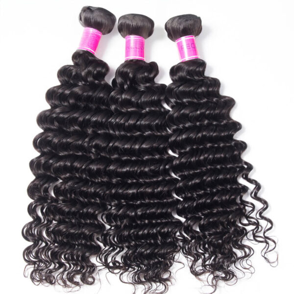 TRILL Brazilian Deep Wave Bundles With Closure Recool Hair 3 Bundles With Closure 100% Virgin Human Hair