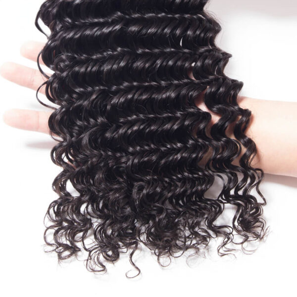 TRILL Brazilian Deep Wave Bundles With Closure Recool Hair 3 Bundles With Closure 100% Virgin Human Hair