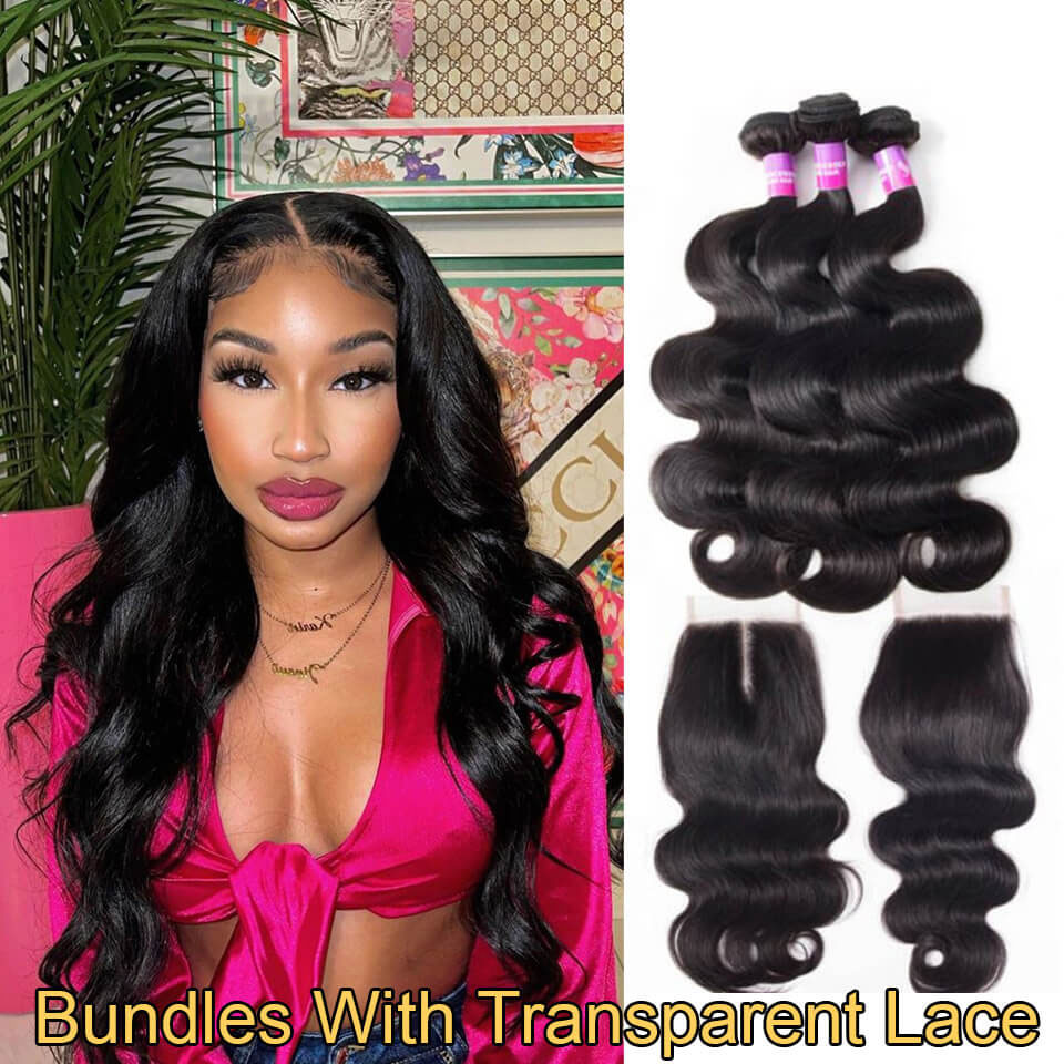 TRILL Highlight Honey Blonde Body Wave 3/4 Bundles with 5×5 HD Lace Closure 100% Human Hair Weave P4/27 Color