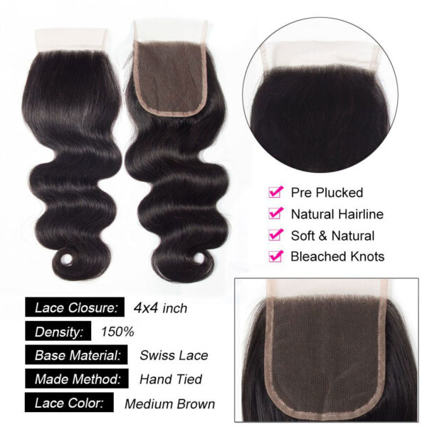 TRILL Highlight Honey Blonde Body Wave 3/4 Bundles with 5×5 HD Lace Closure 100% Human Hair Weave P4/27 Color