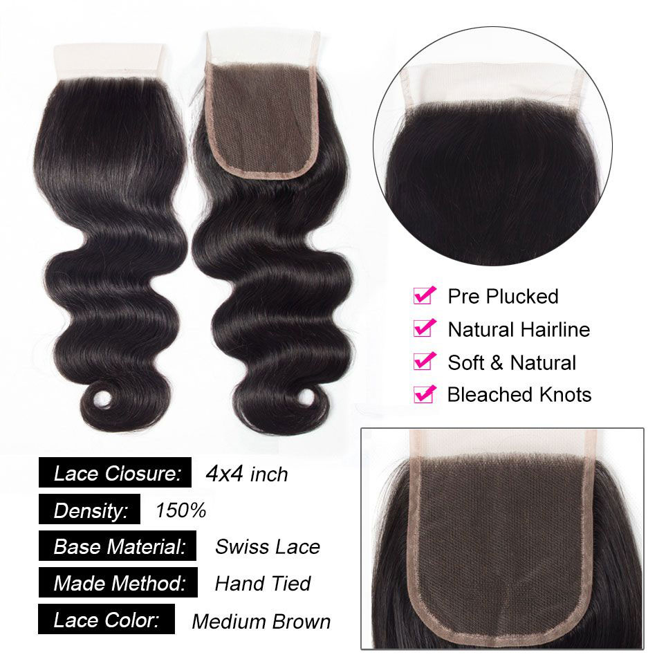 TRILL Highlight Honey Blonde Body Wave 3/4 Bundles with 5×5 HD Lace Closure 100% Human Hair Weave P4/27 Color