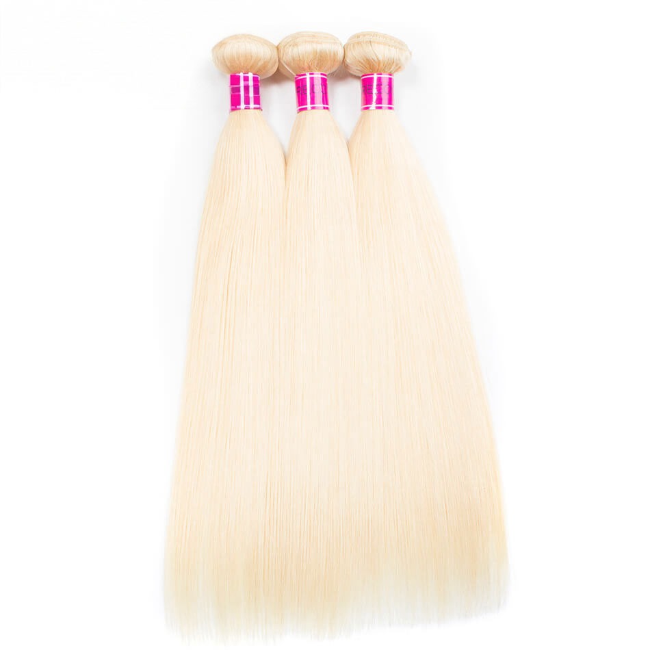 TRILL Brazilian 3 Bundles 613 Straight Virgin Human Hair With Lace Closure