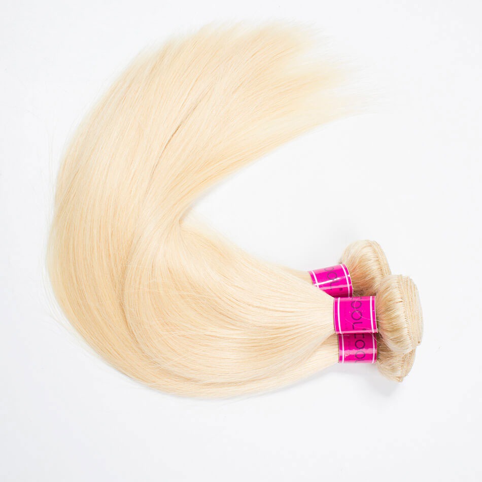 TRILL Brazilian 3 Bundles 613 Straight Virgin Human Hair With Lace Closure