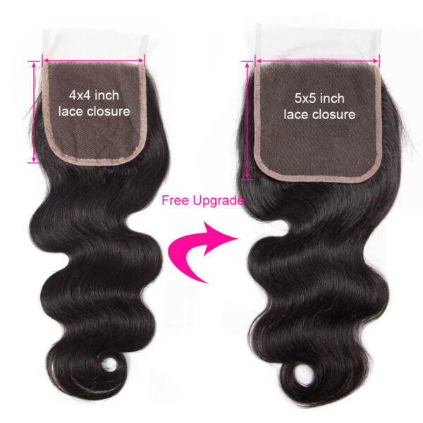 TRILL HD Lace Closure Body Wave 3 Bundles With 5×5 Lace Closure Human Hair Bundles