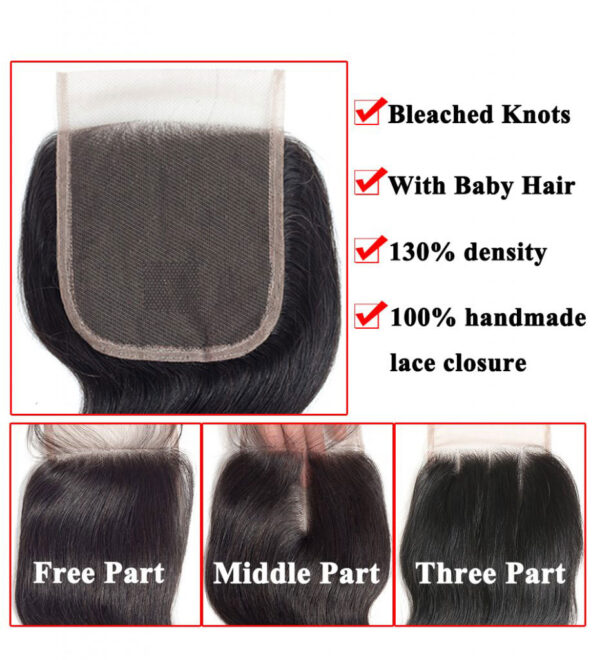 TRILL Bundles With Closure Brazilian Human Hair Weave Bundles Body Wave Hair 3 Bundles With Closure 10A Grade Virgin Human Hair Bundles With Closure