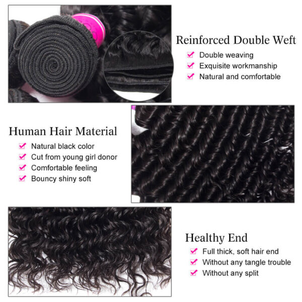 TRILL 5×5 HD Lace Closure With Bundles Deep Wave Brazilian Hair Weave Bundles Remy Human Hair Bundles With Closure
