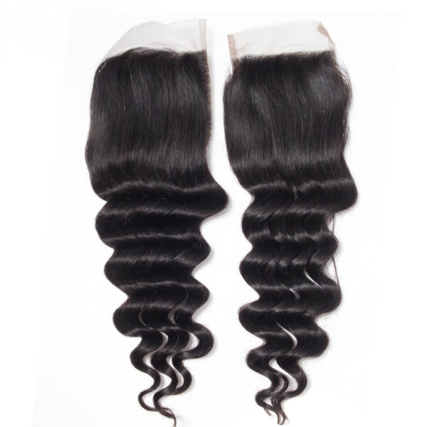 TRILL Virgin Hair 3 Bundles With Closure Loose Deep Wave 10A Peruvian Human Hair Bundles With Closure