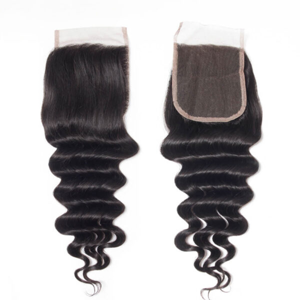 TRILL Virgin Hair 3 Bundles With Closure Loose Deep Wave 10A Peruvian Human Hair Bundles With Closure