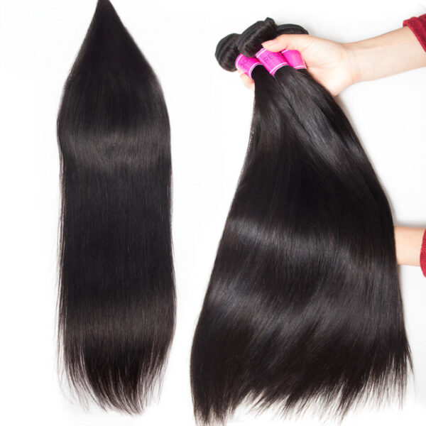 TRILL Hair Brazilian Straight Virgin Hair 3 Bundles With Closure 10A Best Quality Human Hair With Closure