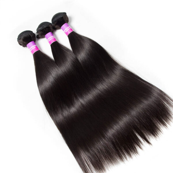TRILL Hair Brazilian Straight Virgin Hair 3 Bundles With Closure 10A Best Quality Human Hair With Closure
