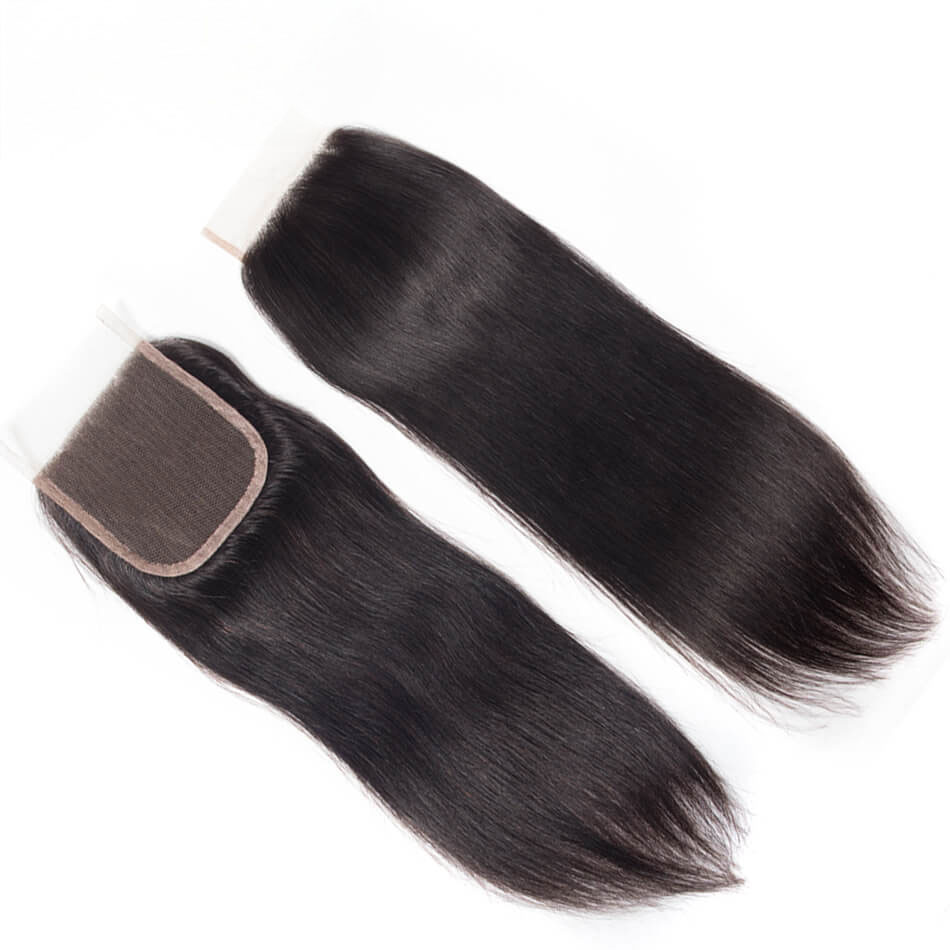 TRILL Hair Brazilian Straight Virgin Hair 3 Bundles With Closure 10A Best Quality Human Hair With Closure