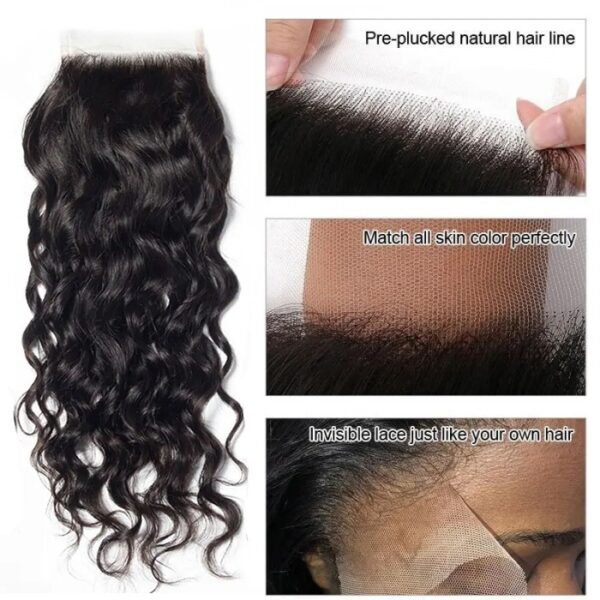 TRILL 5×5 HD Lace Closure With Bundles Water Wave Bundles With Closure Brazilian Hair Weave Bundles With Closure Remy