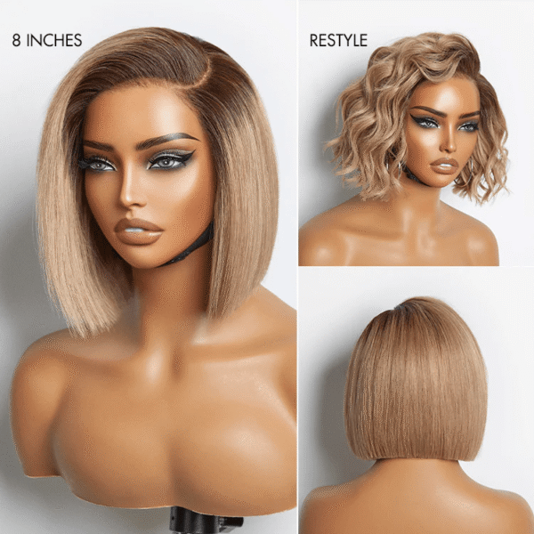 TRILL & Go Blunt Cut Straight Bob Minimalist HD Lace Glueless C Part Wig
