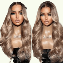 TRILL Gorgeous Loose Body Wave Ash Blonde Hair Wig Glueless 5x5 Closure Lace Wig Breathable Cap