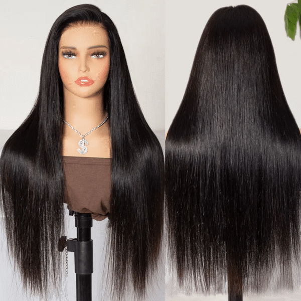 TRILL 13×4 Full Frontal Lace Wig Pre Plucked Straight Human Hair Wigs Glueless 13×6 HD Lace Bleached Knots