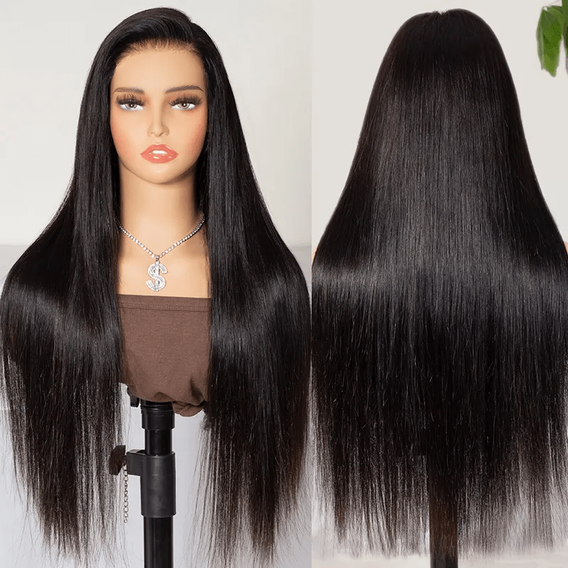 TRILL 13×4 Full Frontal Lace Wig Pre Plucked Straight Human Hair Wigs Glueless 13×6 HD Lace Bleached Knots