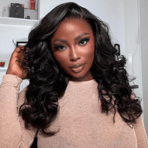 TRILL Shoulder Length Body Wave 16 18 20 inches Glueless Wigs Medium Length Barrel Curls Human Hair Wig
