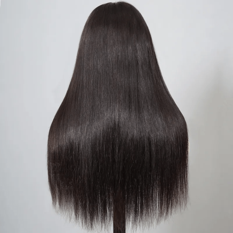 TRILL Straight Hair Wig with Bangs 6×5 Lace Wear Go Glueless Closure Wig 100% Human Hair