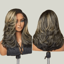 TRILL Effortlessly Chic Layered Haircut Wavy Glueless HD Minimalist Lace Short Wig
