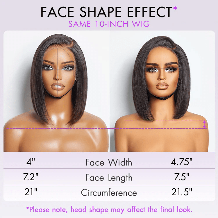 Limited Design | Purple Highlights Glueless 5x5 Closure HD Lace Bob Wig | Large & Small Cap Size(5-Day Crafting)