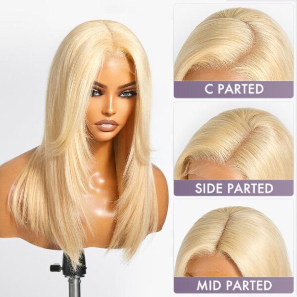 TRILL 613 Blonde Curtain Bangs Layered Cut Glueless 5x5 Closure HD Lace Wig(7-Day Crafting)