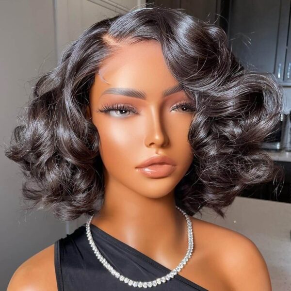 TRILL Glueless Short Bouncy Loose Wave Wig 6×5 13×4 Glueless HD Lace Front Wig Pre Plucked & Bleached
