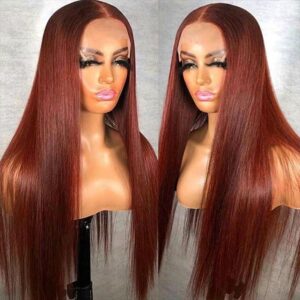 TRILL Wear Go Reddish Brown Color Straight/Body Wave 6×5 Pre Cut HD Glueless Lace Human Hair Wig