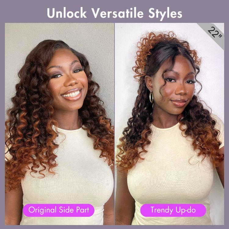 TRILL Glueless Wig Kinky Curly 7x6 Closure HD Lace Long Curly Wig Pre Cut & Plucked & Bleached Ready to Go