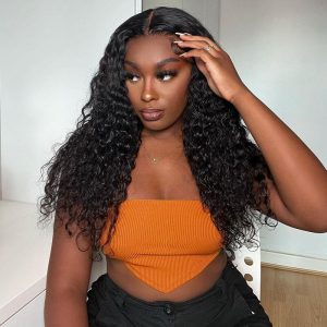 TRILL Water Wave Wear Go Glueless 6×5 Pre Cut Lace Closure Wig Wet and Wavy Human Hair Bleached Knots
