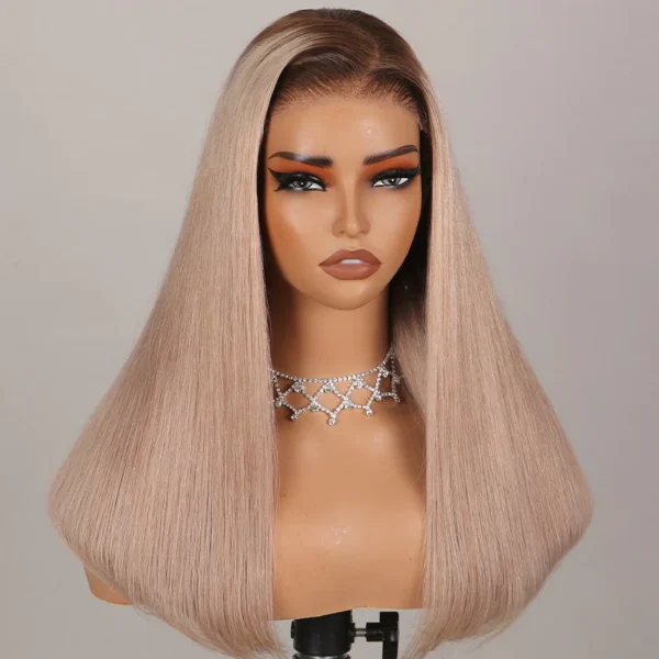 TRILL Chocolate Dipped Marshmallow Vibe Ash Blonde Ombre 13x4 Lace Frontal Wigs Body Wave 6x5 Pre Cut Lace Wigs