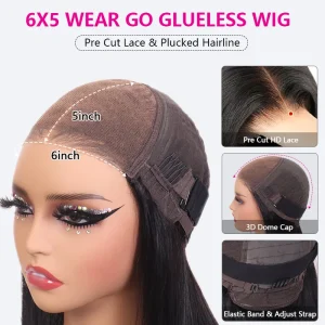TRILL Glueless Short Bob Wig Straight 6×5 13×4 Invisible HD Lace Closure Wig 180% Density