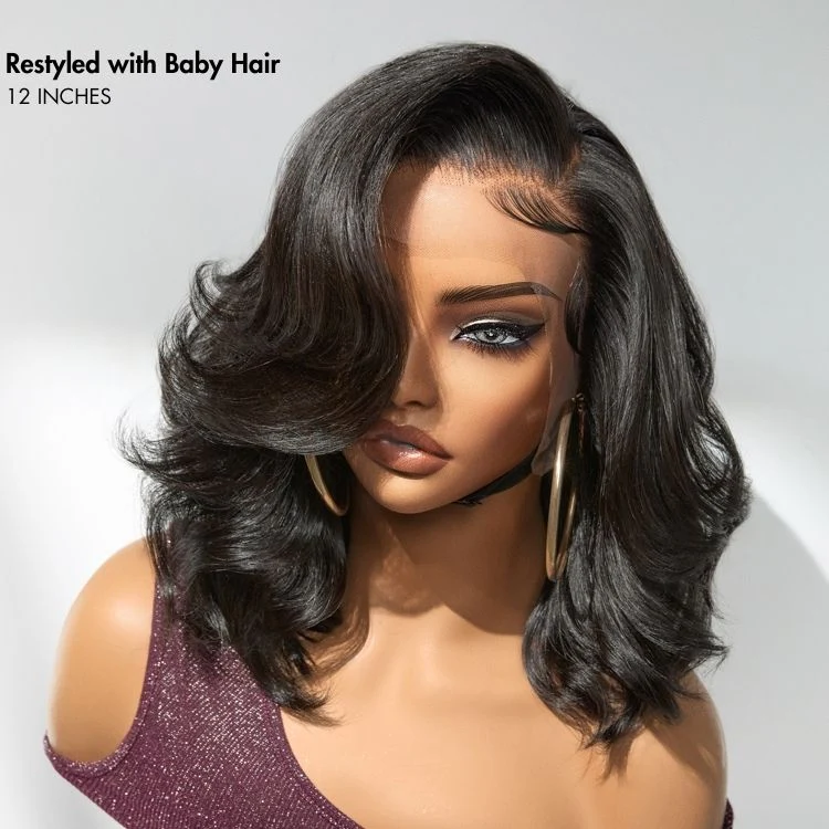 TRILL Honey Blonde Highlight / Natural Black / Ombre Blonde Bouncy Body Wave Glueless 13x4 Frontal Lace Human Hair Wig